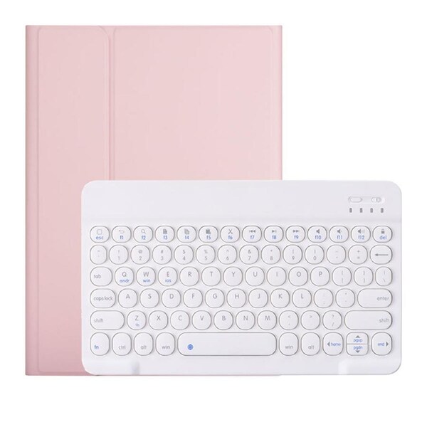 Nevenka Keyboard Case For iPad Cute Round Key Detachable Keyboard with Pen Slot at the Bottom-Pink For iPad 10th (2022)10.9