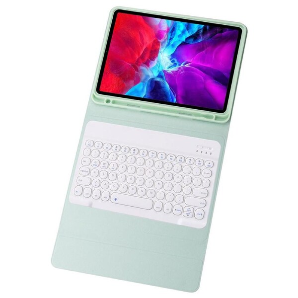 Nevenka Keyboard Case For iPad Cute Round Key Detachable Keyboard with Pen Slot at the Bottom-Green For iPad mini 1/2/3/4/5
