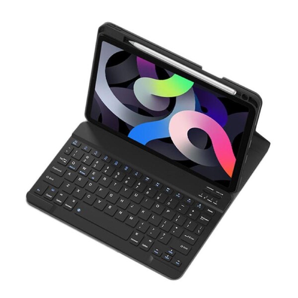 Nevenka Removable Square Keyboard Case For iPad with Pen Slot Wireless BT Lightweight Case-Black For iPad 10th (2022)10.9