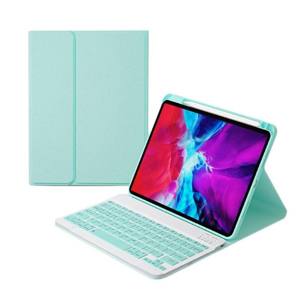 Nevenka Removable Square Keyboard Case For iPad with Pen Slot Wireless BT Lightweight Case-green For iPad 10th (2022)10.9