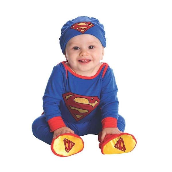 Rubies Superman Jumpsuit Kids/Baby Dress Up Party Superhero Costume 6-12