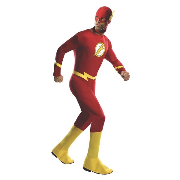 Rubies The Flash Adult Mens Dress Up Party Costume Jumpsuit/Hooded Mask L