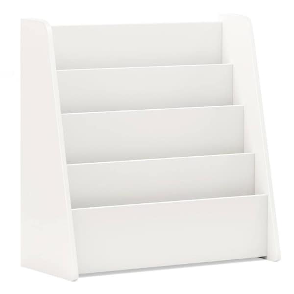Giantex 4-Tier Wooden Display Bookcase w/Deep Compartments For Kids Bedroom Playroom White