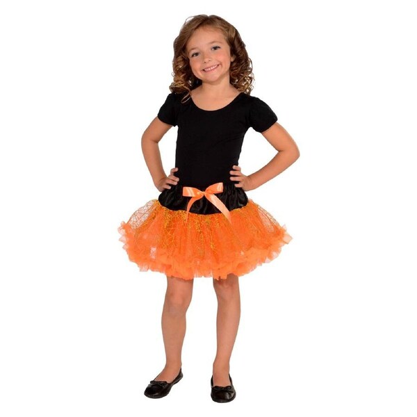 Rubies Orange Halloween Witch Fluro Neon Tutu Kids Dress Up Costume S