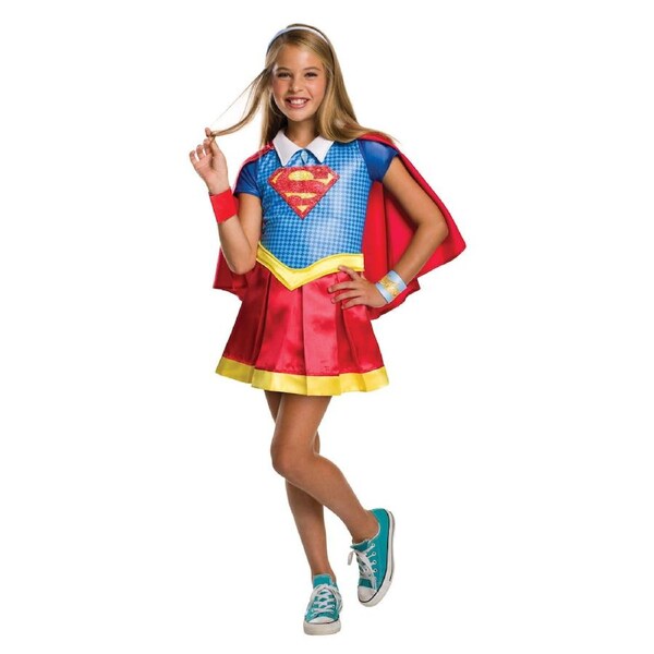 Dc Comics Supergirl Dcshg Deluxe Girls Fancy Dress Up Costume 3-5