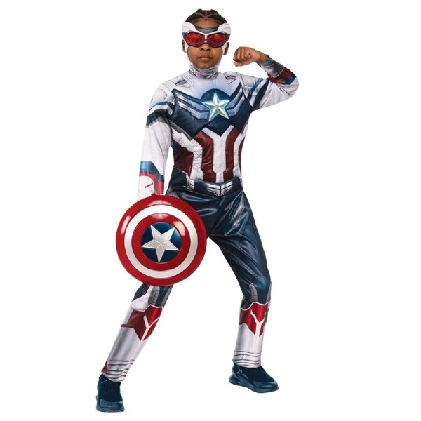 Marvel Avengers Captain America Deluxe Faws Boys Dress Up Costume 9-10