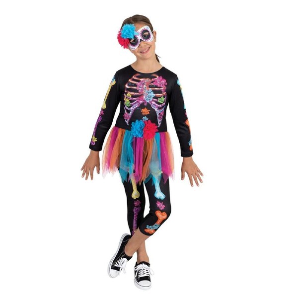 Rubies Skeleton Halloween Girl Neon Girls Fancy Dress Up Costume 11-12