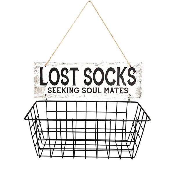 Laundry Room Sock Storage Shelf Wall Decor Organizer for Socks and Accessories