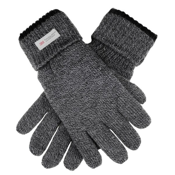 Dents Mens Thinsulate Lined Knit Gloves with Rollover Cuff M