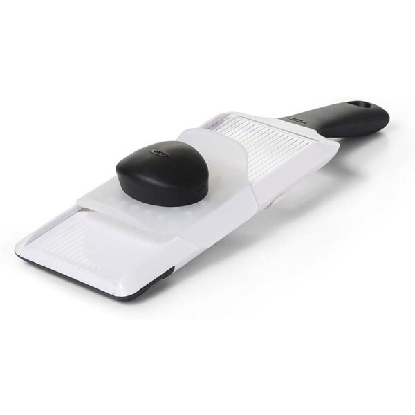 OXO Good Grips Plastic Handheld Mandoline Slicer with Stainless Steel Blade, Vegetable Slicer, Professional Onion Slicer, Fruit Slicing Machine, Potato Cutter