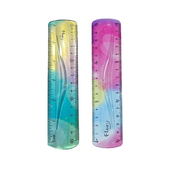 4pcs Colourful Bendable Soft Ruler 15cm Foldable Flexible Measuring Ruler Set