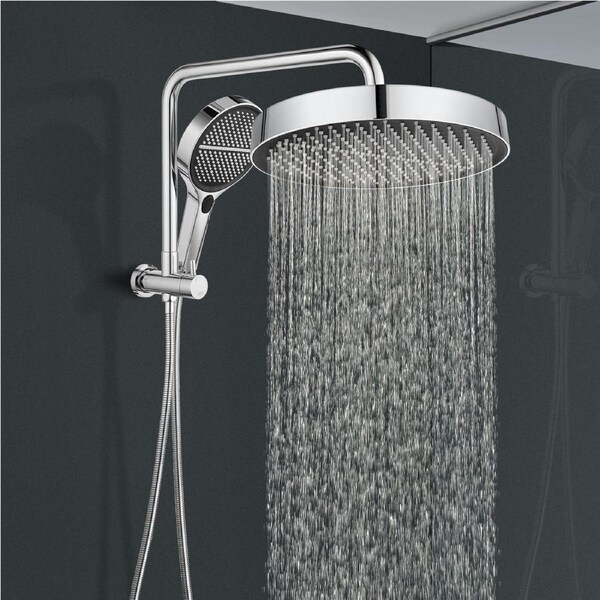 ACA 13" Rain Shower Head Set 4-Mode Handheld Round High Pressure Brass Chrome