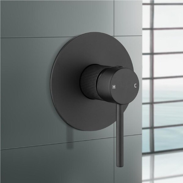ACA Round Wall Shower Mixer Tap Brass Bath SPA Spout Basin Bathtub Faucet Black