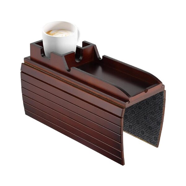 ACA Burgundy Living Room Detachable Cup Holder Tray Sofa Armrest Cellphone Tray Cup Snacks