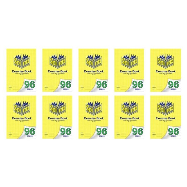 10x Spirax 117 Exercise Book A4 18mm Dotted Thirds 96 Pages Notebook Yellow
