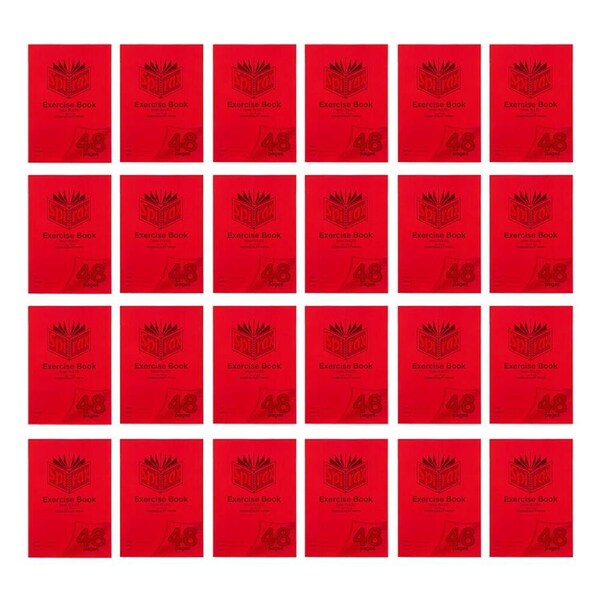 20x Spirax P100 Protective PP Cover Exercise Book A4 48 Pages 8mm Ruled Red