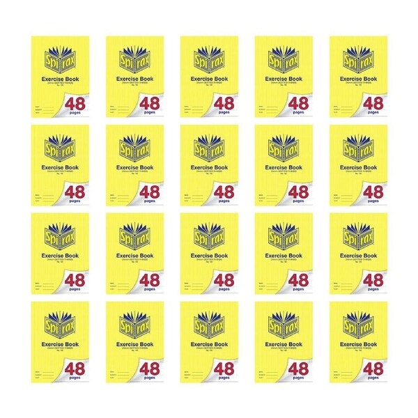 20x Spirax 105 Exercise Book A4 Notebook 48 Pages 24mm Dotted Thirds Yellow