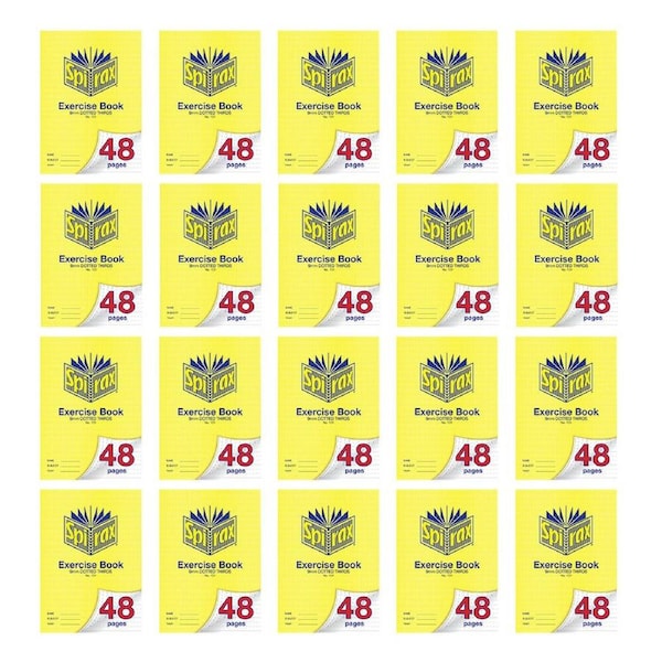 20x Spirax 101 Exercise Book A4 Notebook 48 Pages 9mm Dotted Thirds Yellow