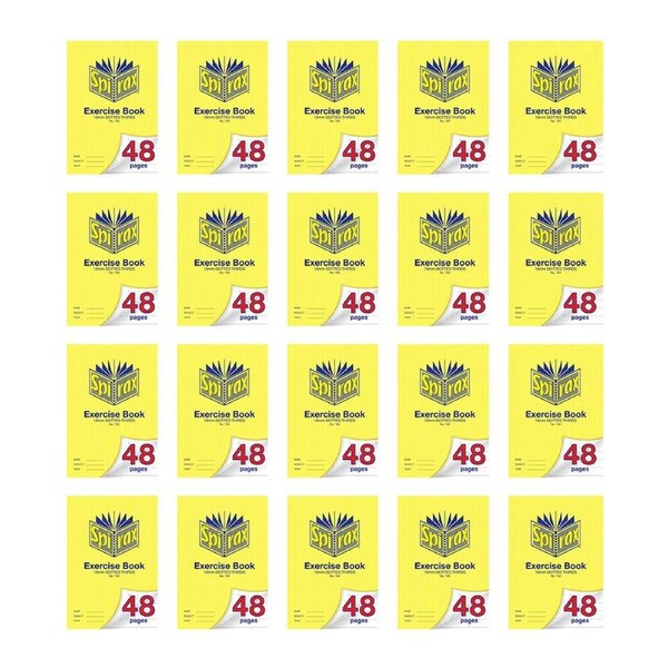 20x Spirax 104 Exercise Book A4 48 Pages 18mm Dotted Thirds Notebook Yellow