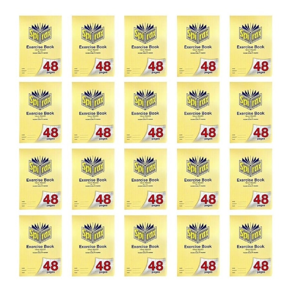 20x Spirax 113 Exercise Book A4 48 Pages 18mm Ruled School Notebook Yellow