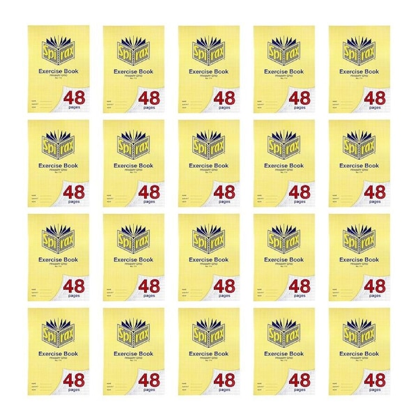 20x Spirax 114 Exercise Book A4 48 Pages Primary Grid School Notebook Yellow