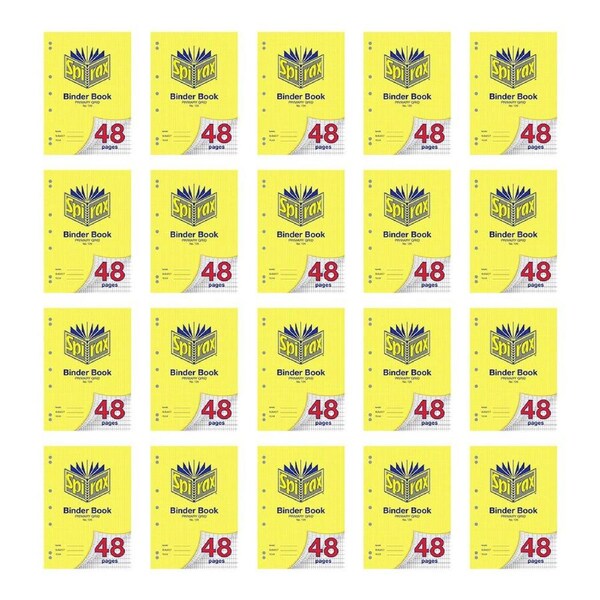20x Spirax 126 Binder Book A4 48 Pages Primary Grid School Notebook Yellow
