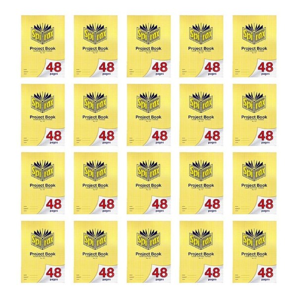 20x Spirax 141 Project Book A4 48 Pages 14mm Dotted Thirds Notebook Yellow