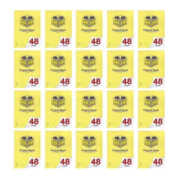 20x Spirax 142 Project Book A4 48 Pages 18mm Dotted Thirds Notebook Yellow