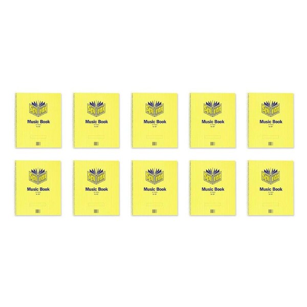 10x Spirax 567 Music Book Stationery 29.7x24.8cm 15 Pages School Notebook Yellow