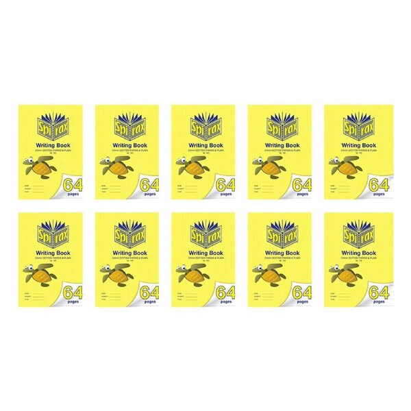 10x Spirax 163 Writing Book 33.5x24cm 64 Pages 24mm Dotted Thirds Yellow