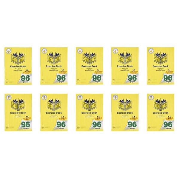 10x Spirax 313 Super Size Exercise Book 8mm Ruled 96 Pages Notebook Yellow