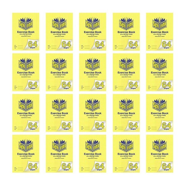 20x Spirax 216 Exercise Book A4 24mm Dotted 64 Pages School NotebookYellow