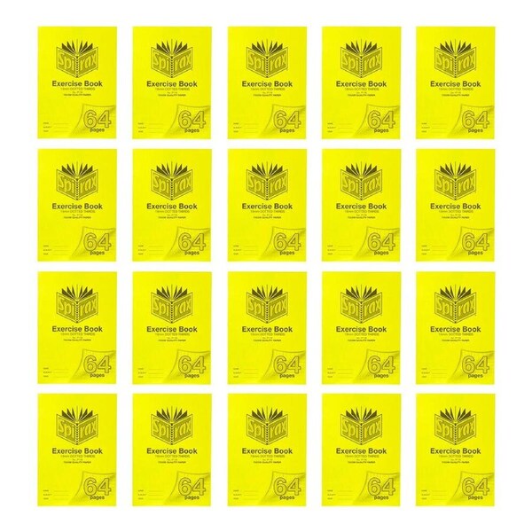 20x Spirax P116 Protective PP Cover Exercise Book A4 18mm Dotted 64 Pages Yellow