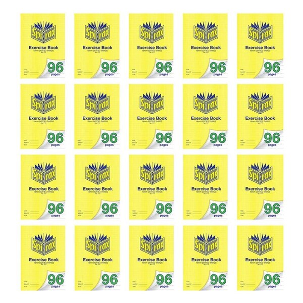 20x Spirax 117 Exercise Book A4 18mm Dotted Thirds 96 Pages Notebook Yellow