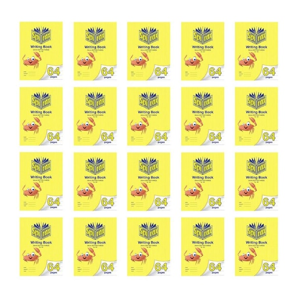 20x Spirax 160 Writing Book 33.5x24cm 64 Pages 24mm Dotted Thirds Yellow