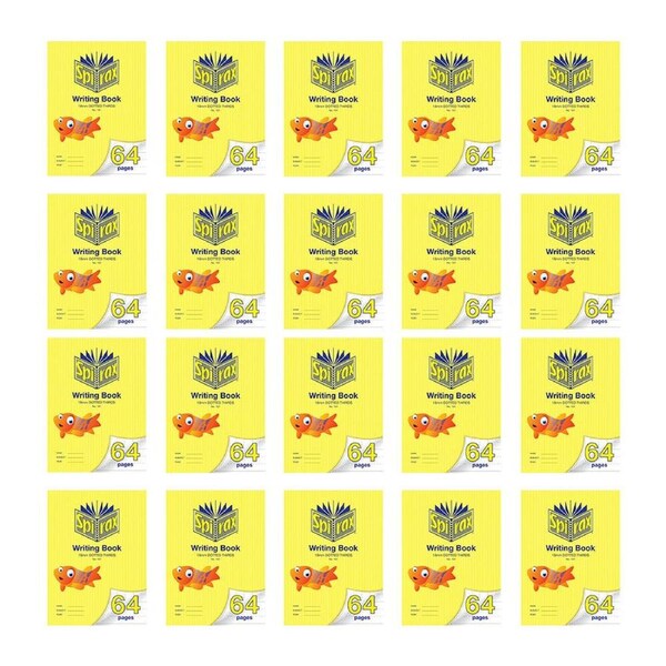 20x Spirax 161 Writing Book 33.5x24cm 64 Pages 18mm Dotted Thirds Yellow