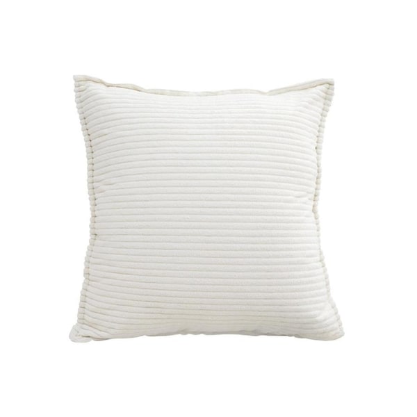 SOGA 50cm Beige Corduroy Wabi-Sabi Striped Throw Pillow