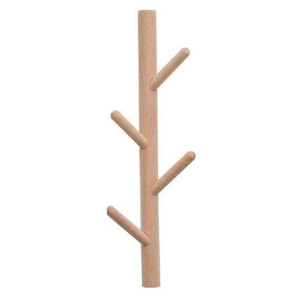 Wooden Wall Mounted Coat Rack Shelf Entryway Organizer with Hooks for Clothes