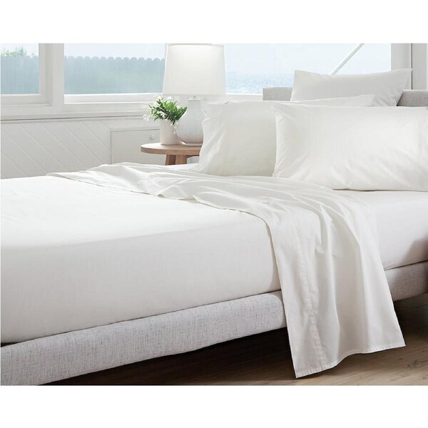 Jason Commercial Cotton Deluxe Fitted Sheet White 250TC Queen