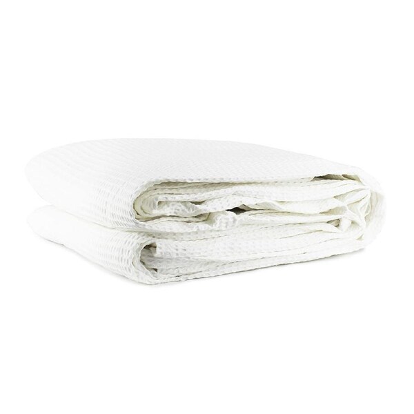 Jason Commercial Cotton Waffle Blanket White Bedding King