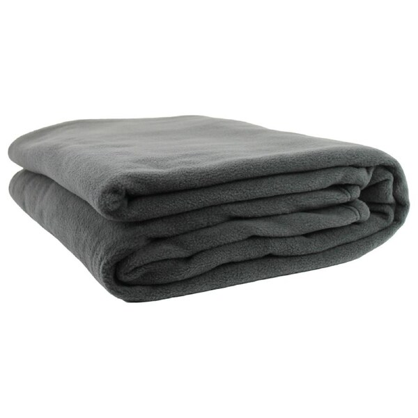 Jason Commercial Premium Polar Fleece Blanket Charcoal Double