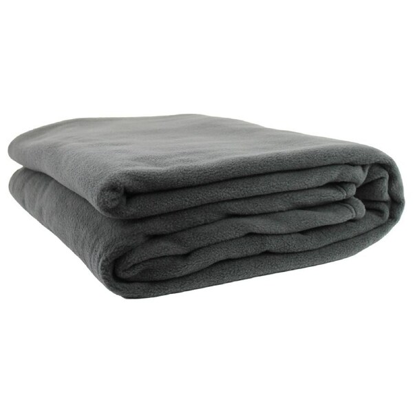 Jason Commercial Premium Polar Fleece Blanket Charcoal Queen