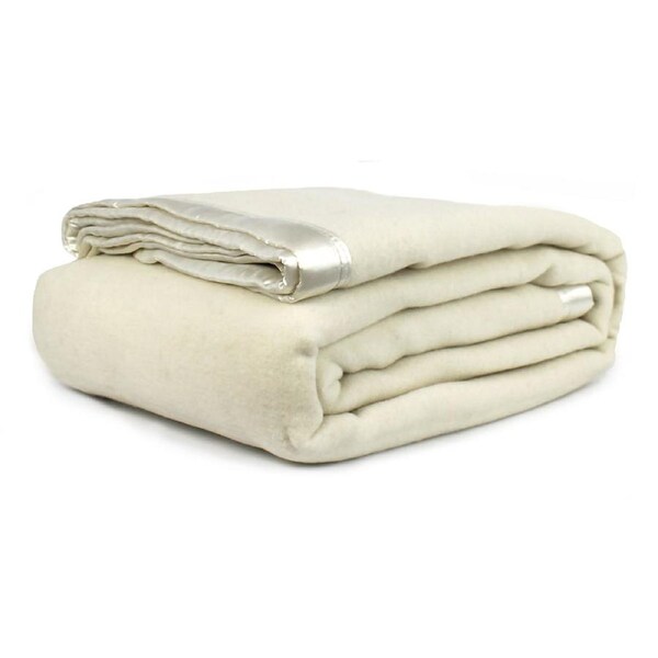 Jason Commercial Australian Wool Blanket Ivory/Natural Queen/King