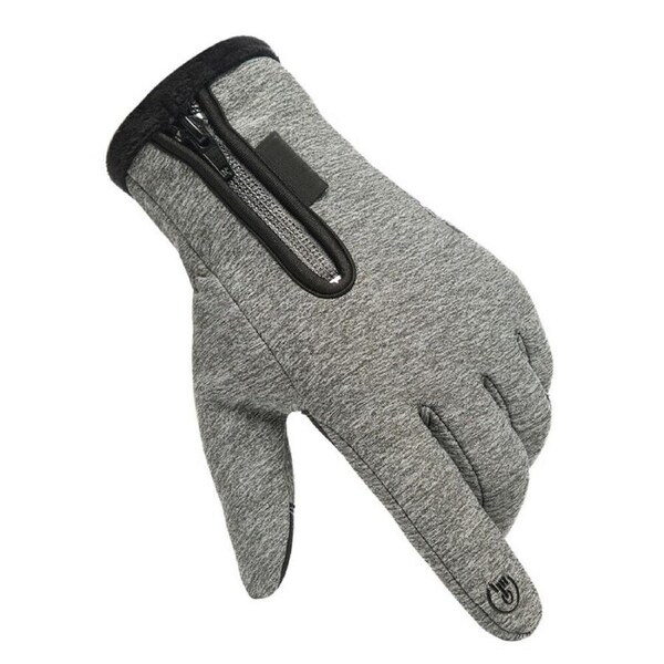 Grey Winter Gloves Waterproof Thermal Touch Screen Thermal M