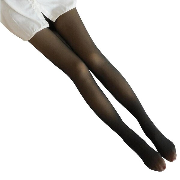 Womens Thermal Lined Translucent Pantyhose Winter Warm Fleece Tights Stockings Black 85g