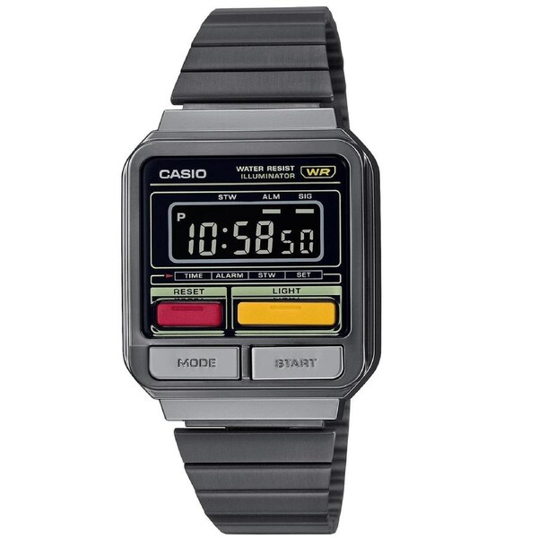 Casio Grey Future Retro Style Unisex Multifunction Digital Watch A120WEGG-1B
