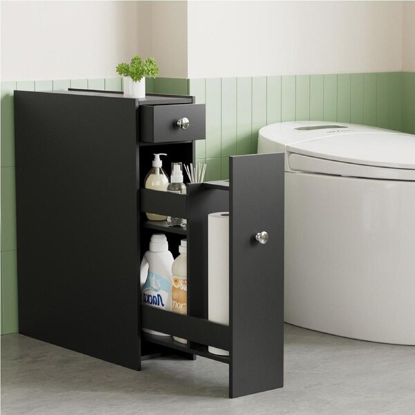58cm Artiss Bathroom Storage Cabinet Toilet Slim Tissue Box Holder Side