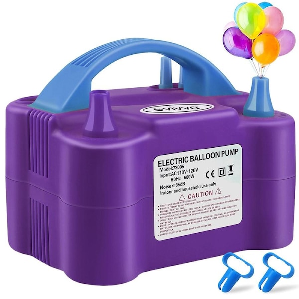 Vivva Electric Balloon Pump Portable Electric Inflator Air Pump AU Plug with 2 Tying Tools-Purple