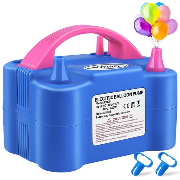 Vivva Electric Balloon Pump Portable Electric Inflator Air Pump AU Plug with 2 Tying Tools-Blue