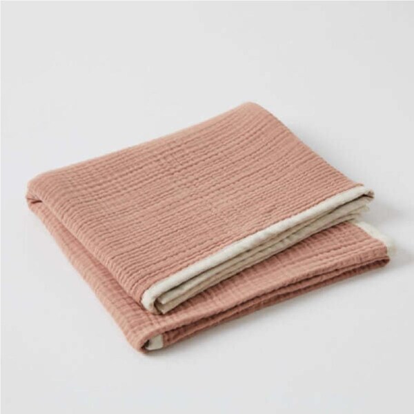 4 Layered Muslin Cotton Blanket – Desert Pink